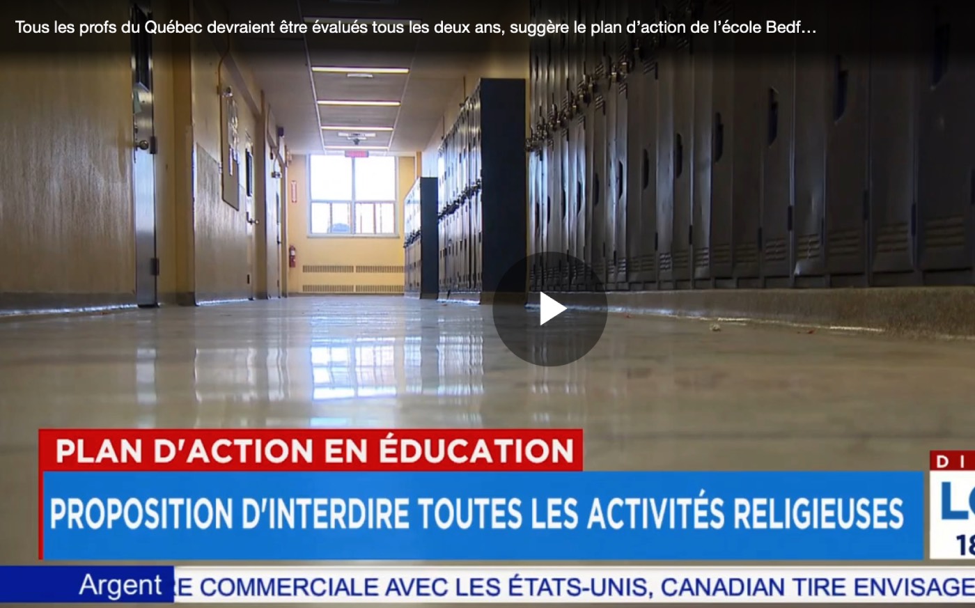 Tous les profs du Québec devraient être évalués tous les deux ans, suggère le plan d’action de l’école Bedford