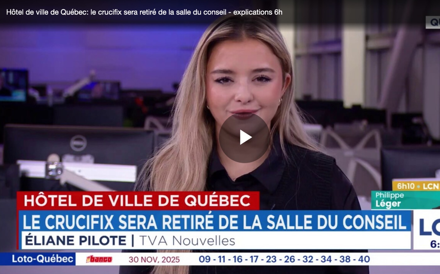 Le crucifix sera retiré de la salle du conseil à l’hôtel de ville de Québec