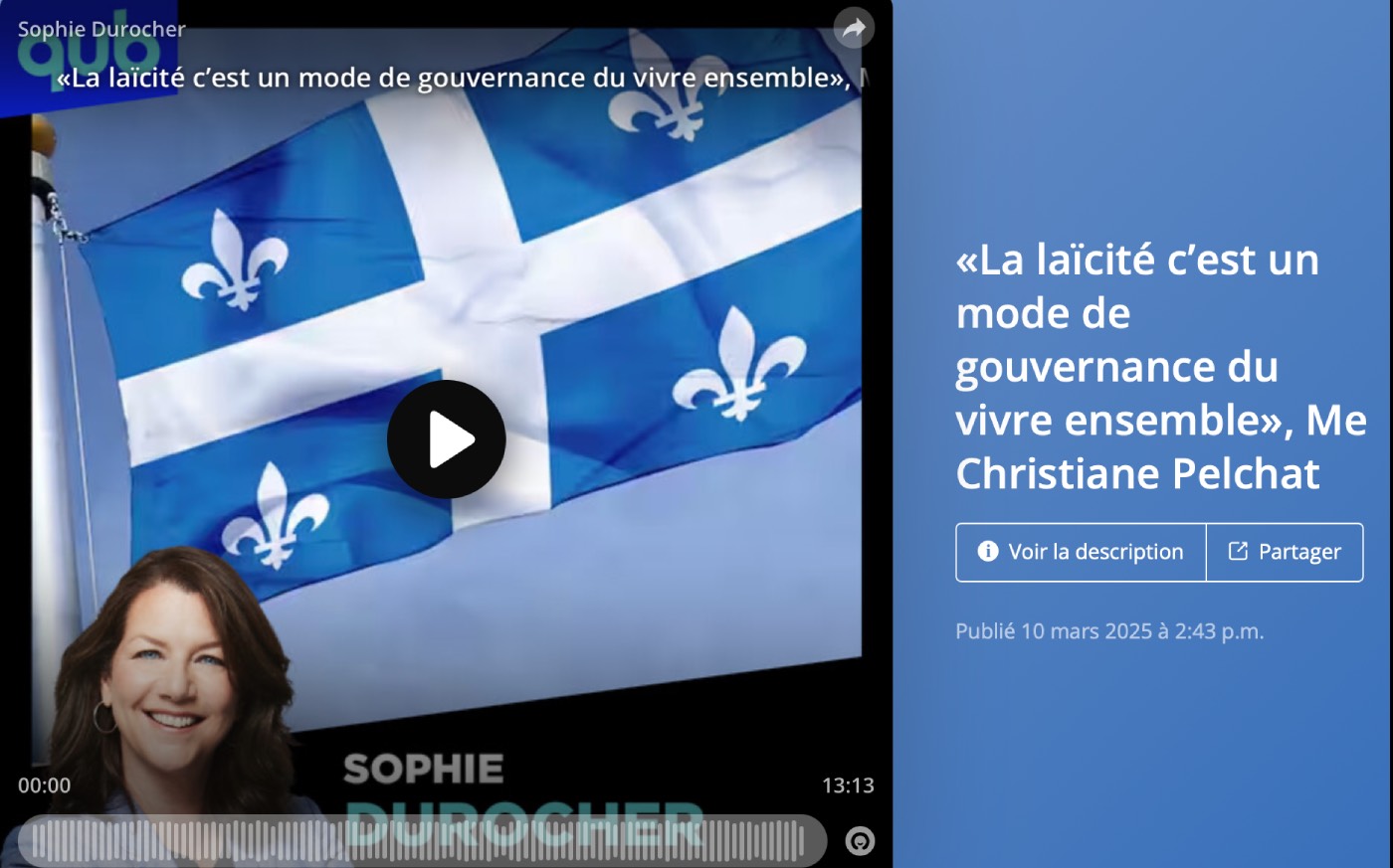 « La laïcité c’est un mode de gouvernance du vivre ensemble »