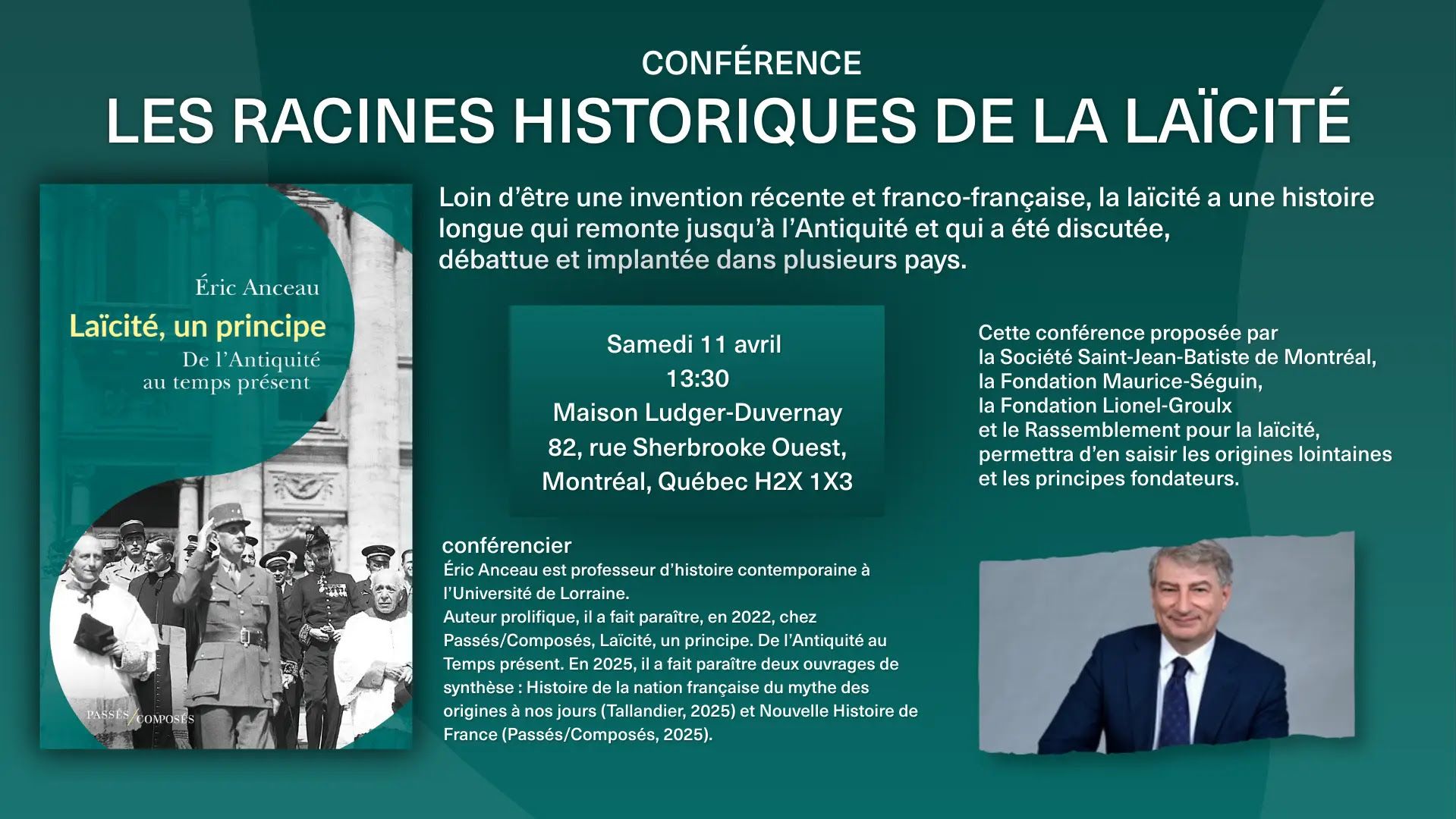 LES RACINES HISTORIQUES DE LA LAÏCITÉ — Conférence d&rsquo;Éric Anceau