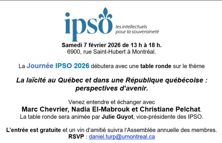 La laïcité au Québec et dans une République québécoise : perspectives d&rsquo;avenir.